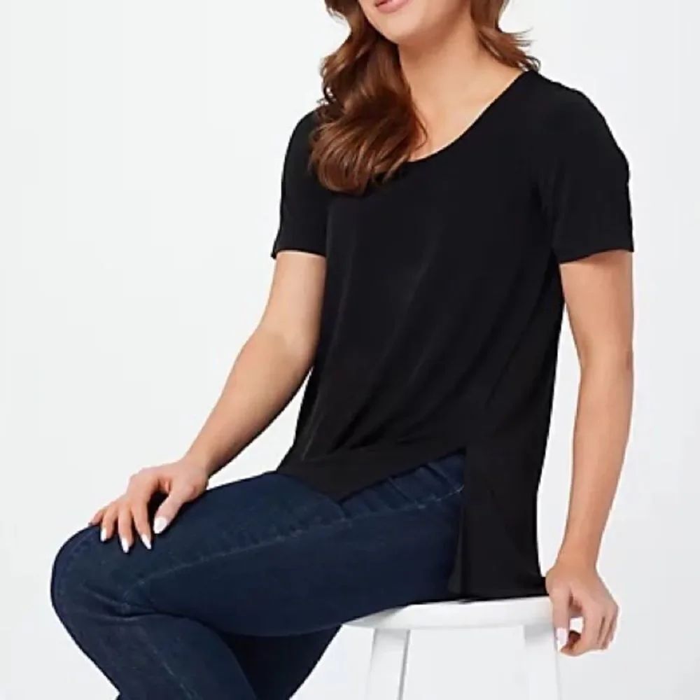 Susan Graver Every Day Liquid Knit Side Slits Top